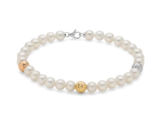 Bracciale Miluna Donna BRACC. PERLE BOULE E FANTASIA in Oro Perla PBR2838V - PBR2838V